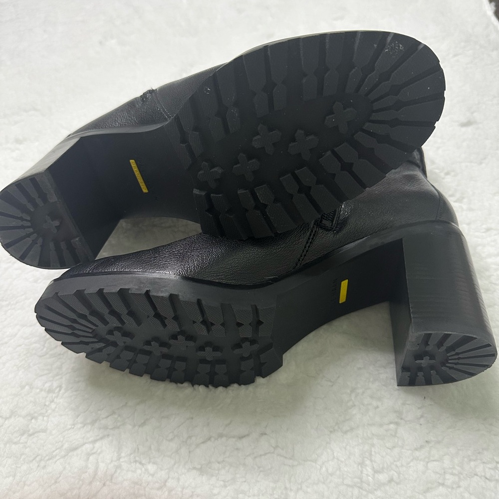 Cole Haan Black Heeled Boots with Buckle Straps - Picture 10 of 13